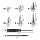 thumbnail image 2 of 70 Sets Silver Mixed Shape Spikes and Studs Cone Croc Spikes Leather Kit for Clothing Shoes Belts D, 2 of 5