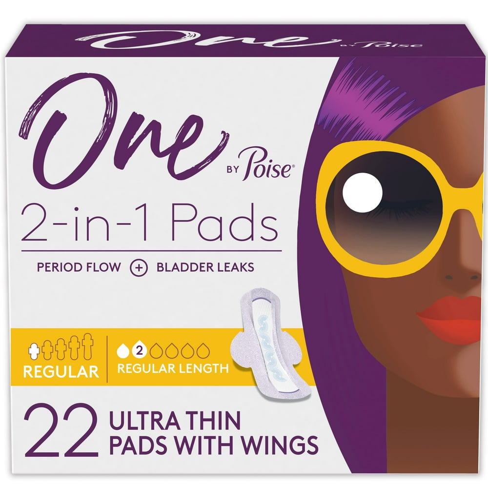 One by Poise Feminine Pads with Wings (2in1 Period & Bladder Leakage