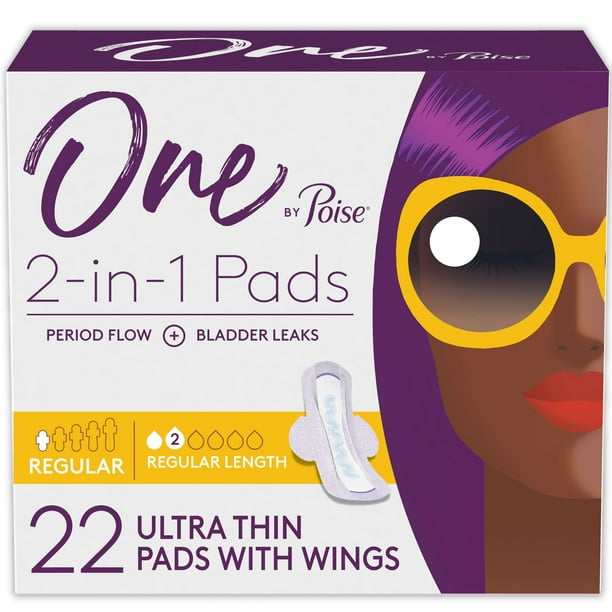 One by Poise Feminine Pads with Wings (2in1 Period & Bladder Leakage