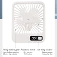 thumbnail image 2 of Ventilador de escritorio pequeño Ultra silencioso Ventilador de mesa de 5 velocidades Recargable por USB 2000mAh (Blanco), 2 of 9