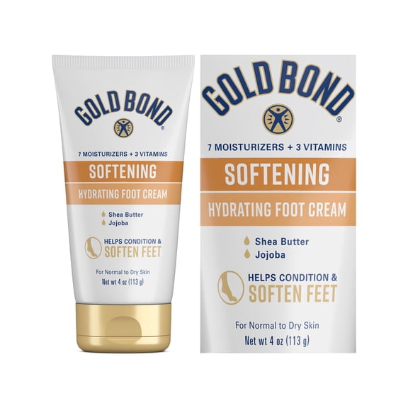 Gold Bond Softening Foot Cream, 4 oz., Foot Lotion with Shea Butter to Soften Rough & Dry Feet