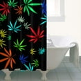 thumbnail image 5 of Psychedelic Weed Boho Shower Curtain with Waterproof Fabric, Featuring Weed Leaf, Minimalist Cannabis, and Tie Dye Weed Patterns, Includes 6 Hooks for Easy Hanging, 5 of 5