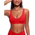 thumbnail image 1 of Top de Bikini CRZ YOGA con Relleno en V Rojo Talla S, 1 of 5