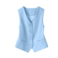 thumbnail image 7 of Tqcoqu Womens Stretchy Knit Blazer Vest Tops, V-Neck Sleeveless Button Down Suit Vest for Business Casual Outfits, 7 of 7