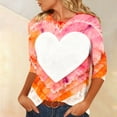 thumbnail image 4 of Xuyuer Valentine's Day 3/4 Sleeve Tee - Ladies' 3/4 Sleeve Printed T-Shirt for Romantic Date Nights, Love-Themed Photo Shoots, Unique Heart Pattern Statement Wear & Couples' Matching Style, 4 of 6
