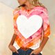 thumbnail image 4 of Xuyuer Valentine's Day 3/4 Sleeve Tee - Ladies' 3/4 Sleeve Printed T-Shirt for Romantic Date Nights, Love-Themed Photo Shoots, Unique Heart Pattern Statement Wear & Couples' Matching Style, 4 of 6