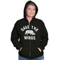 thumbnail image 5 of Save the Winos Rhinoceros Wine Lover Zip Hoodie Sweatshirt Women Brisco Brands S, 5 of 6