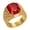 Gold Red, variant on Men's Stainless Steel Hip Hop Ring Wide Face Vintage Black Gemstone Band Hammered Texture Chunky Statement Rings Size 10