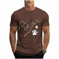 thumbnail image 2 of Fnnxeal Mens T-Shirts Short Sleeve Grahpic Crew Neck Summer Casual Brown Shirts for Men Size 2XL, 2 of 6