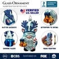thumbnail image 2 of Charming Blue Gnome with Antlers Glass Christmas Ornament, 2 of 7