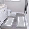 thumbnail image 1 of Pauwer Bathroom Rugs Sets 3 Piece Non Slip Bathroom Shower Rugs with U-Shaped Contour Toilet Mat Absorbent Microfiber Plush Bath Mats Machine Washabl, 1 of 7