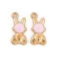 thumbnail image 2 of Light Gold Plated Alloy Enamel Pendants Cadmium Free Lead Free Rabbit Charm Mixed Color 18x8.5x3mm Hole: 2mm, 2 of 4