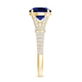 thumbnail image 4 of Rosec Jewels Certified Lab Grown Blue Sapphire Engagement Ring - 8 mm - AAAA Grade Blue Sapphire Diamond Ring - with Jewelry Box, 14K Yellow Gold, US 9.50, 4 of 9