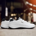 thumbnail image 5 of Men's White Leather-Look Casual Sneakers, Lace-Up Low-Top Shoes for Everyday Wear, Work, and Travel, 5 of 10