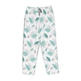 thumbnail image 4 of Goofa Leaf Print Green Printed Soft Pajama Pants for Women, Wide Leg Comfy Casual Lounge Yoga Pants-Large, 4 of 9