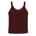 thumbnail image 4 of Women's Scoop Neck Ribbed Sleeveless Tank Top, Stretchy Casual Shirt for Workout or Everyday Summer Wear,Dark Purple S, 4 of 5