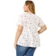 thumbnail image 5 of Women's Plus Size V Neck Ruffle Hem Short Sleeve Cinched Waist Floral Peplum Top White 3X, 5 of 7