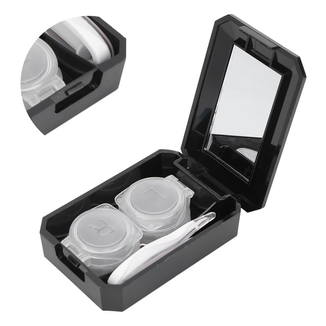 LAFGUR Contact Lens Case Kit,Contact Lens Box Contact Lens Soak Storage Container With Mirror Stick Remover Tool,Contact Lens Container