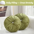 thumbnail image 6 of Velvet 15-Inch Round Decorative Pillow for Couch Décor (Sage Green), 6 of 6