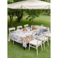 thumbnail image 3 of Outdoor Tablecloth with Umbrella Hole and Zipper, Orange Blue Fall Rectangle Table Cloth 60x102 Inch Waterproof Tablecloth, Thanksgiving Floral Botanical Vintage Picnic Table Cover for Patio Camping, 3 of 7