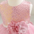 thumbnail image 4 of ATORRE Flower Girls Dress Round Neck Sleeveless Stylish Princess Dresses for Wedding Birthday Holiday, Girl's Formal Dress Hot Pink B 1-2 Years, 4 of 7