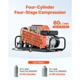 thumbnail image 4 of VEVOR PCP Air Compressor, 4500PSI/30Mpa Diving Scuba Tank Air Compressor, 60 L/min Four-Cylinder Auto Stop PCP Rifle Compressor Pump with Fan Cooling System for Scuba Tanks, Paintball, Firefighting, 4 of 9