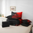 thumbnail image 5 of Feelyou Retro Gothic Graphic Twin Bedding Sets 7-Piece, Vintage Goth Graffiti Bedding Comforter Set, Black Red Reversible Sheet Sets, Luxury Bedroom Decor, 5 of 7