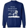 thumbnail image 2 of OXI Crewneck Sweatshirt - I Like Poetry Long Walk On The Beach, Basic Casual Sweatshirts for Men's and Women Fleece Sweatshirt Long Sleeve - Navy Blue Large, 2 of 2