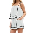 thumbnail image 2 of Spaghetti Strap Women 2 Piece Sets Tank Tops Camisole and High Waist Shorts, 2 of 6