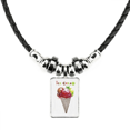 thumbnail image 1 of acuarela hojas conos de helado collar a mano colgante de cuerda de cuero Unbranded M, 1 of 3