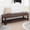 Brown, variant on Xukmct Upholstered Leather End of Bed Bench with Shelf, Wood Frame Shoe Bench Shoe Rack Footstool for Bedroom, Living Room, Black