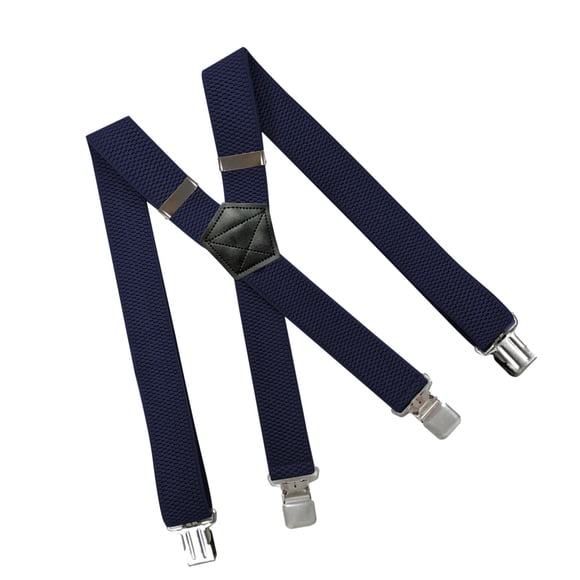 Pantalones con tirantes para hombre, suministros para trabillas de cinturón, tirantes elásticos en forma de X Azul oscuro