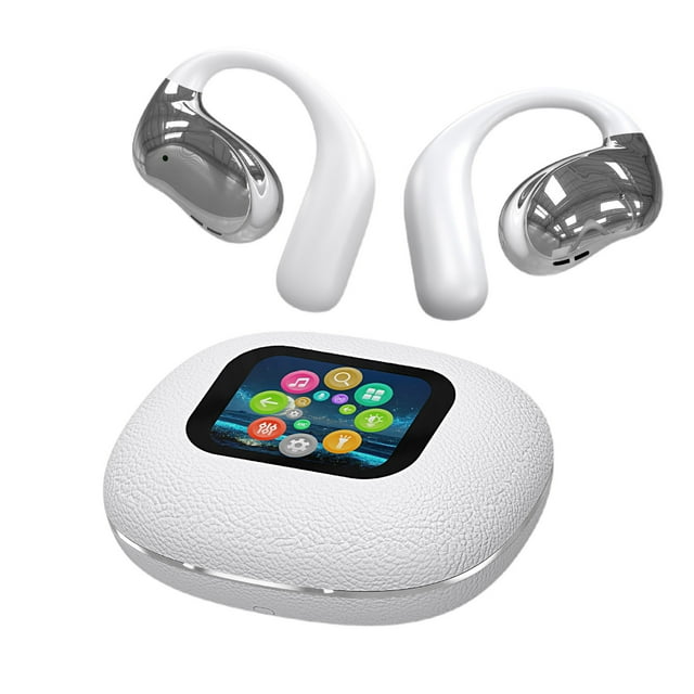 Audífonos Bluetooth Inalámbricos,Pantalla Táctil de Color Abierta con Textura de Cuero para Música Y Llamadas,Audífonos Bluetooth Inalámbricos