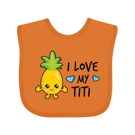 

Inktastic I Love My Titi with Pineapple Gift Baby Boy Bib