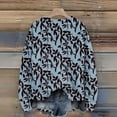 thumbnail image 6 of Long Sleeve Pullover Sweaters For Women O Neck Casual Cute Printing Knit Oversized Sweater for Fall Winter Floral Designs,Blue,L, 6 of 6