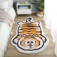 thumbnail image 3 of 60*120 Alfombra con estampado de tigre Alfombra con estampado animal de área pequeña Piel de vaca sintética, 3 of 5