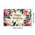thumbnail image 3 of LUUFILx Floral Happy Birthday Backdrop Banner Elegant Peony Decoration for Birthday Party Supplies Background Photography Props Festive Celebration Decor, 3 of 8