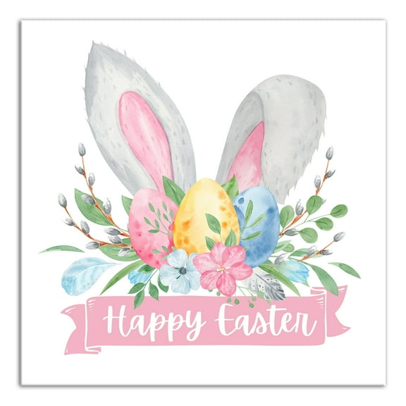 Creative Products Happy Easter Banner 12 x 12 Canvas Wall Art