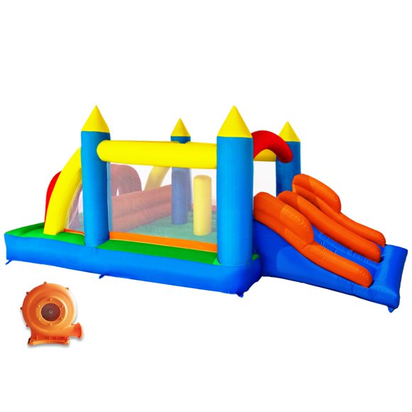 Caseta inflable con obstáculos HuaKastro de 5 x 2,2 m con toboganes