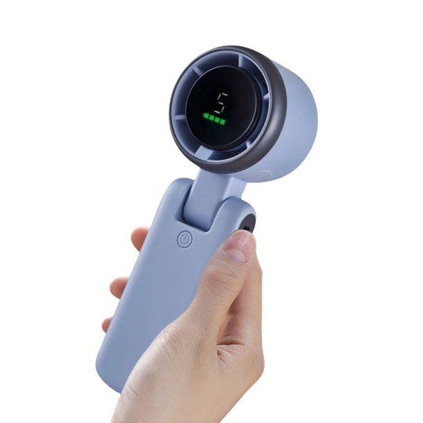 Ventilador Cuello Turbo Portátil Mano Recargable 5 Velocidades () Azul