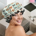 thumbnail image 5 of Shower Caps,Lovely Dog Breeds Waterproof Shower Cap for Women 4 Pieces,Double Reusable Hair Cover for Shower PEVA Elastic Stretch Hem, 5 of 7