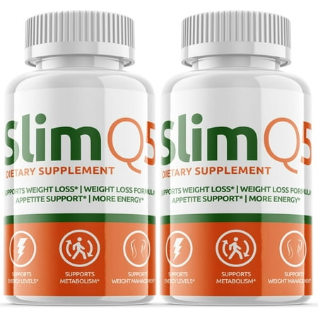 (2 Pack) Slim Q5 - Keto Weight Loss Formula - Energy & Focus Boosting Dietary Supplements for Weight Management & Metabolism - Advanced Fat Burn Raspberry Ketones Pills - 120 Capsules