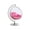 Pink and Chrome, variant on Meridian Furniture Luna Fabric / Metal Acrylic Swing Bubble Accent Chair in Gray