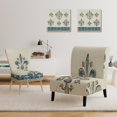 thumbnail image 3 of Designart "Fleur De Lis Gold Pattern" Upholstered Glam Accent Chair - Arm Chair, 3 of 5