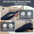 thumbnail image 3 of Sectional Couch Covers for Sofa Cushion L Shaped Couch Cover Washable Soft Couch Cushion Covers Stretch Sofa Slipcovers with 2 Pcs Pillowcases(4-Piece 3 Seater + 1 Chaise, Navy), 3 of 14