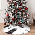 thumbnail image 5 of Lsque Monochrome Flying Ravens Print Christmas Tree Skirt, Tree Skirt with Ties or Velcro, Perfect for Holiday Decorations, Halloween, and New Year-30", 5 of 7