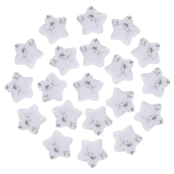 Uxcell 20 Pcs Natural Star Crystal Stone, 0.8 Inch Polished Star Gemstone Crystal Bulk, Pocket Rock Worry Stones for Women Gifts Meditation, White Howlite