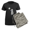 thumbnail image 5 of CafePress - Volleyball Snowman Women's Dark Pajamas - Women's Short Sleeve Print T-Shirt and Pants Dark Cotton Pajama Set, 5 of 7