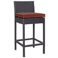 thumbnail image 1 of Modway Convene 27.5" Wicker / Rattan Patio Bar Stool in Espresso/Currant Red, 1 of 2