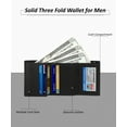 thumbnail image 3 of Men's Genuine Leather Trifold Wallet - 4 Folds, 2 Money Pockets, 2 ID Slots, Includes Gift Bag, 3 of 7